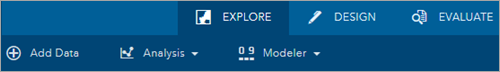 Explore tab tools Explore tab tools